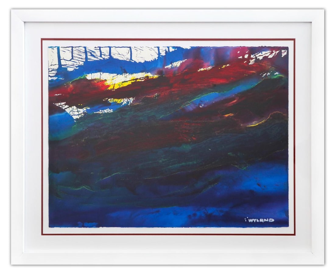 Wyland- Original Watercolor Painting on Deckle Edge Paper "Abstract": Artist: Wyland. Medium: Original Watercolor Painting on Deckle Edge Paper. Title: Abstract. Size: 22" x 30". Measures approx. 31" x 39" (framed). Signature: Hand Signed by the artist. Certificate of A