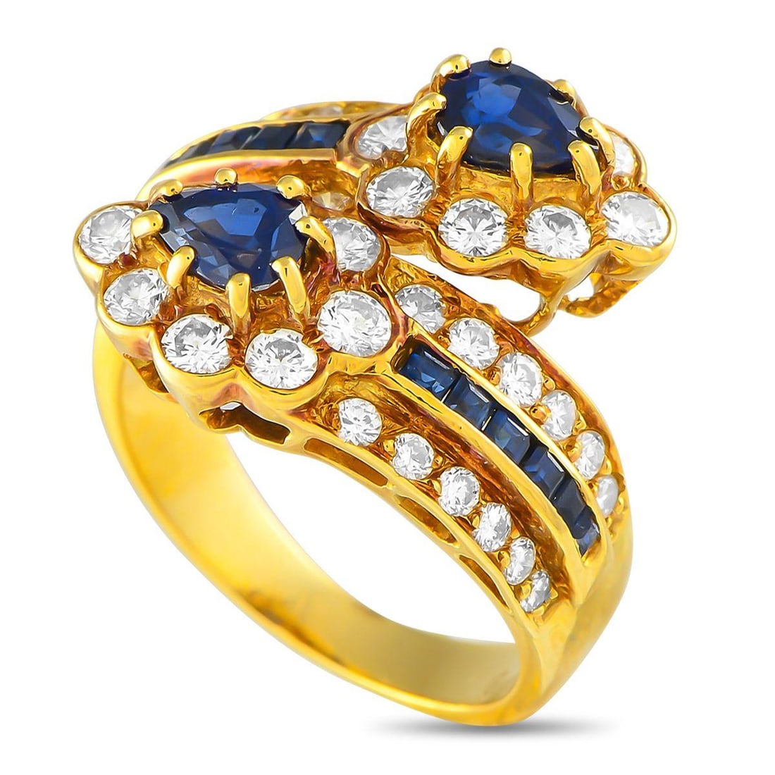 GRAFF 18K YELLOW GOLD 0.75CT DIAMOND AND SAPPHIRE RING (1 of 4)