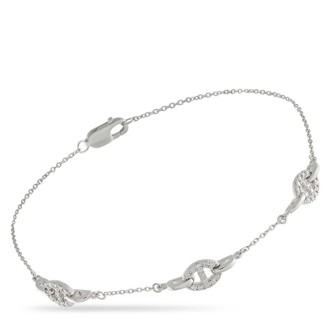 18K WHITE GOLD 0.20CT DIAMOND BRACELET (1 of 3)