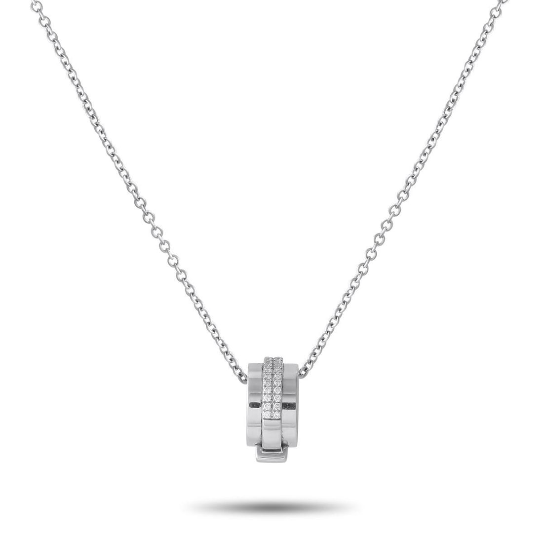 ASPREY 18K WHITE GOLD 0.25CT DIAMOND NECKLACE: This Asprey Necklace is ideal for anyone with an elegant, understated aesthetic. On this piece, a circular pendant measuring 0.50 round is full of sophisticated details including inset Diamond accents