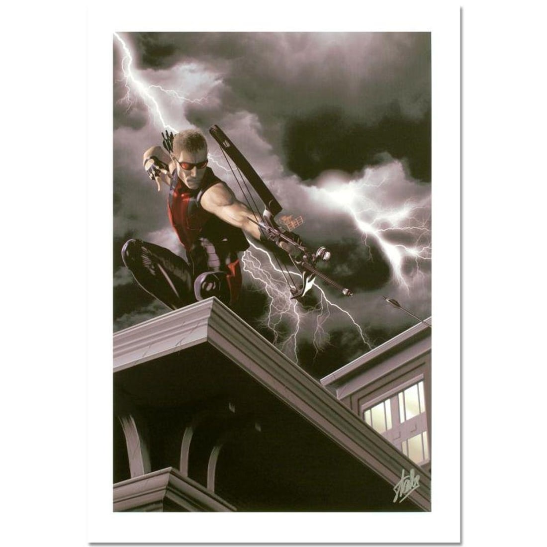 Stan Lee Signed, Marvel Comics "Ultimate Hawkeye #2" Limited Edition Canvas 3/10 with Certificate of: "Ultimate Hawkeye #2" is a limited edition giclee on canvas with art by Kaare Andrews. Officially licensed by Marvel, this piece is numbered 3/10 and hand signed by creative legend Stan Lee (1922-2018
