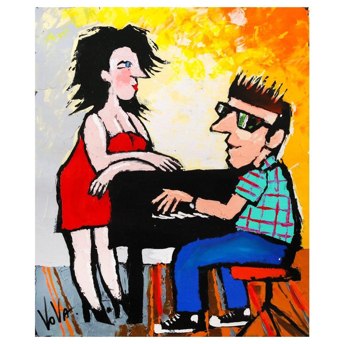 Vova- Hand Embellished Giclee on Canvas: Artist: Vova. Medium: Hand Embellished Giclee on Canvas. Size: 19" x 15.5". Signature: Numbered and hand signed. Certificate of Authenticity: Is included. Reference#: 47554.