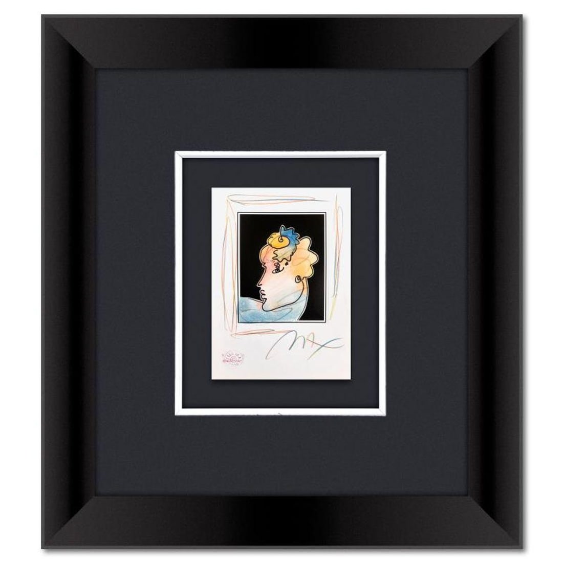 Peter Max, Framed One-of-a-Kind Mixed Media, Hand Signed with Registration Number Certifying (1 of 2)