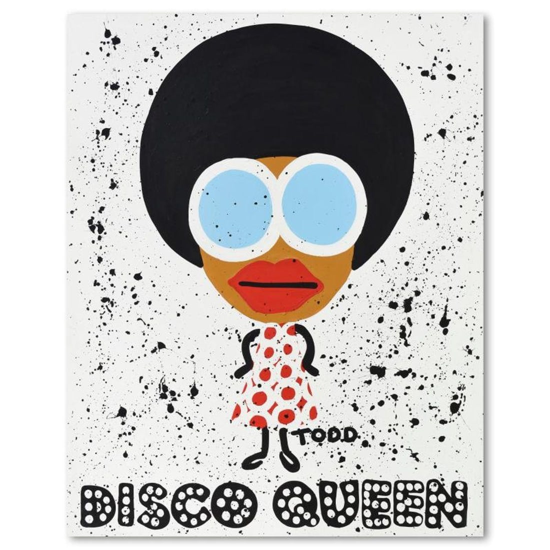 Todd Goldman, "Disco Queen" Original Acrylic Painting on Gallery Wrapped Canvas (48" x 60"), Hand: "Disco Queen" is an original acrylic painting on gallery wrapped canvas by Todd Goldman, hand signed by the artist. Includes Letter of Authenticity. Measures approx. 48" x 60" (image). Due to the way