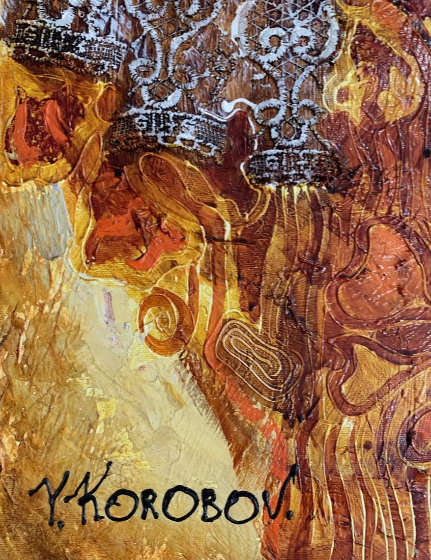 Korobov- Original painting on canvas "Musicians" - 2