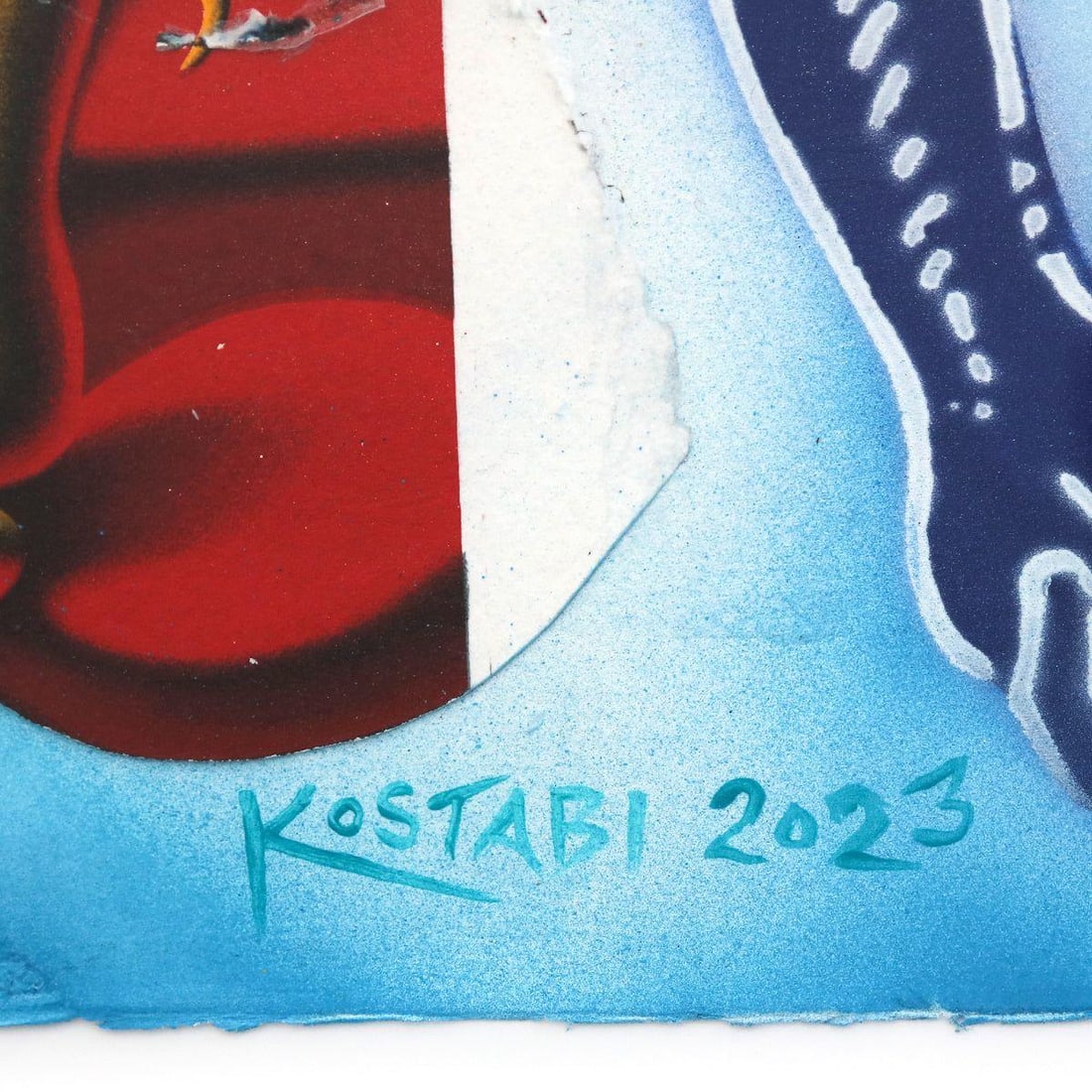 Mark Kostabi- Original Mixed Media on Paper "Echos of Tomorrow" - 2