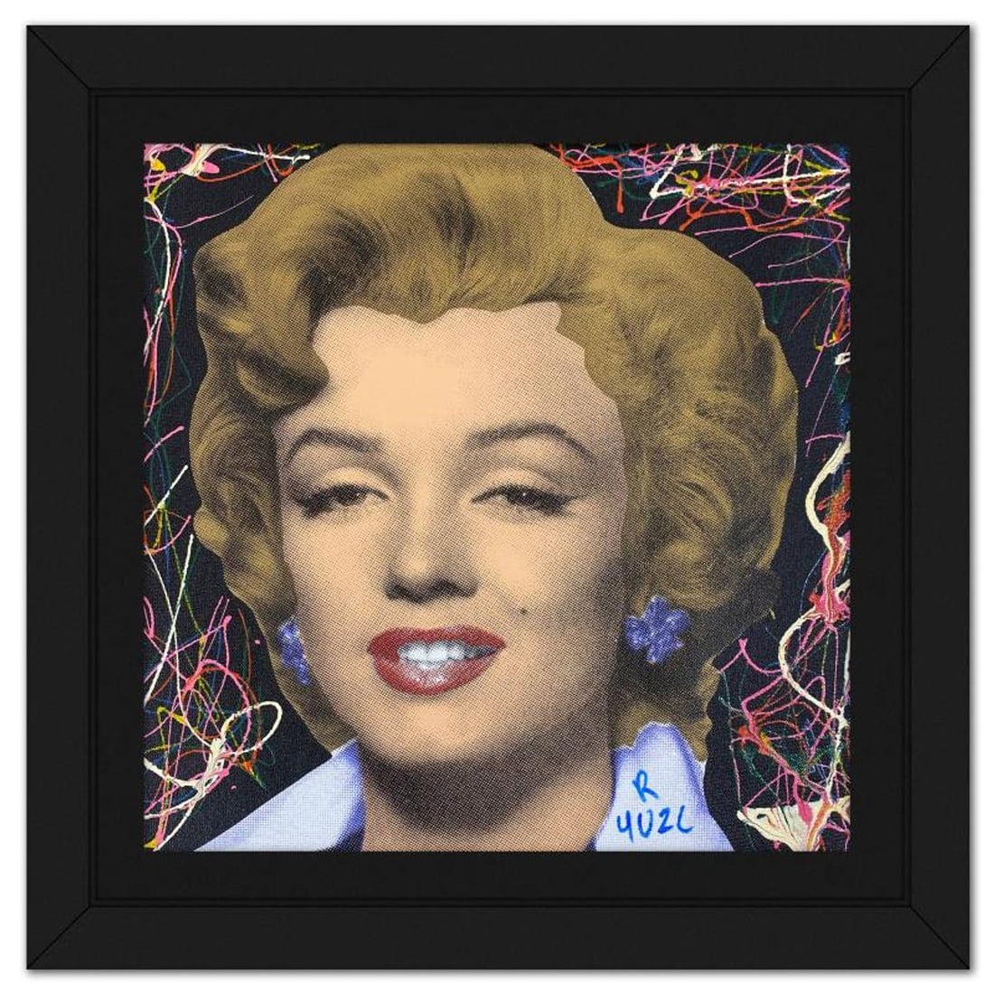 "Ringo" Daniel Funes, "Marilyn Classic" Framed One-of-a-Kind Mixed Media on Canvas, Hand Signed with (1 of 2)