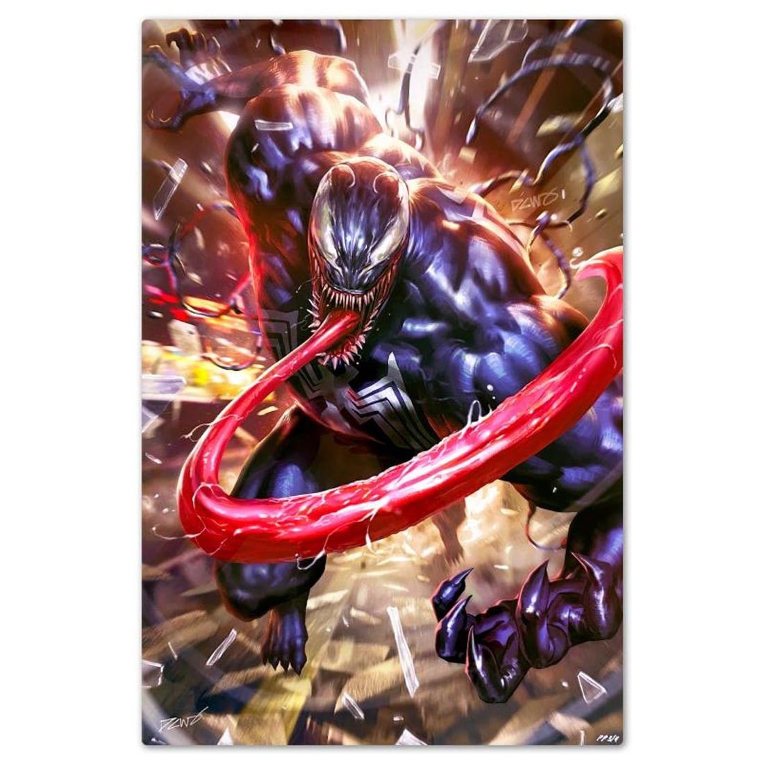 Marvel Comics & Derrick Chew, "Venom" Limited Edition on Aluminum, PP Numbered 3/4 and Signed with (1 of 2)