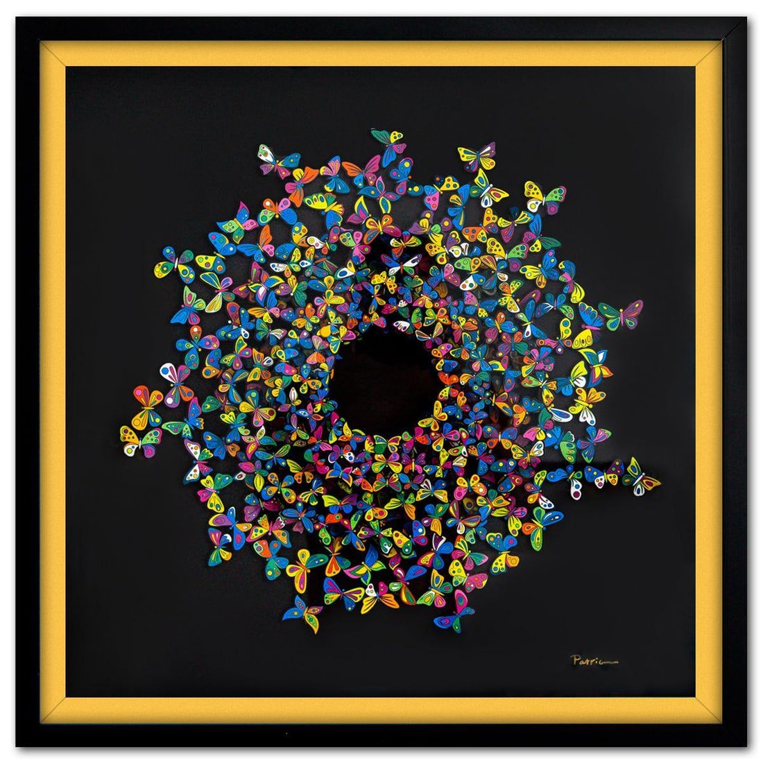 Patricia Govezensky- 3D Multilayered Woodcut "Sunlight": Artist: Patricia Govezensky. Medium: 3D Multilayered Woodcut. Title: Sunlight. Size: 18" x 18". Measures approx. 22.5" x 22.5" (framed). Signature: Hand Signed and numbered by the artist. Certificate