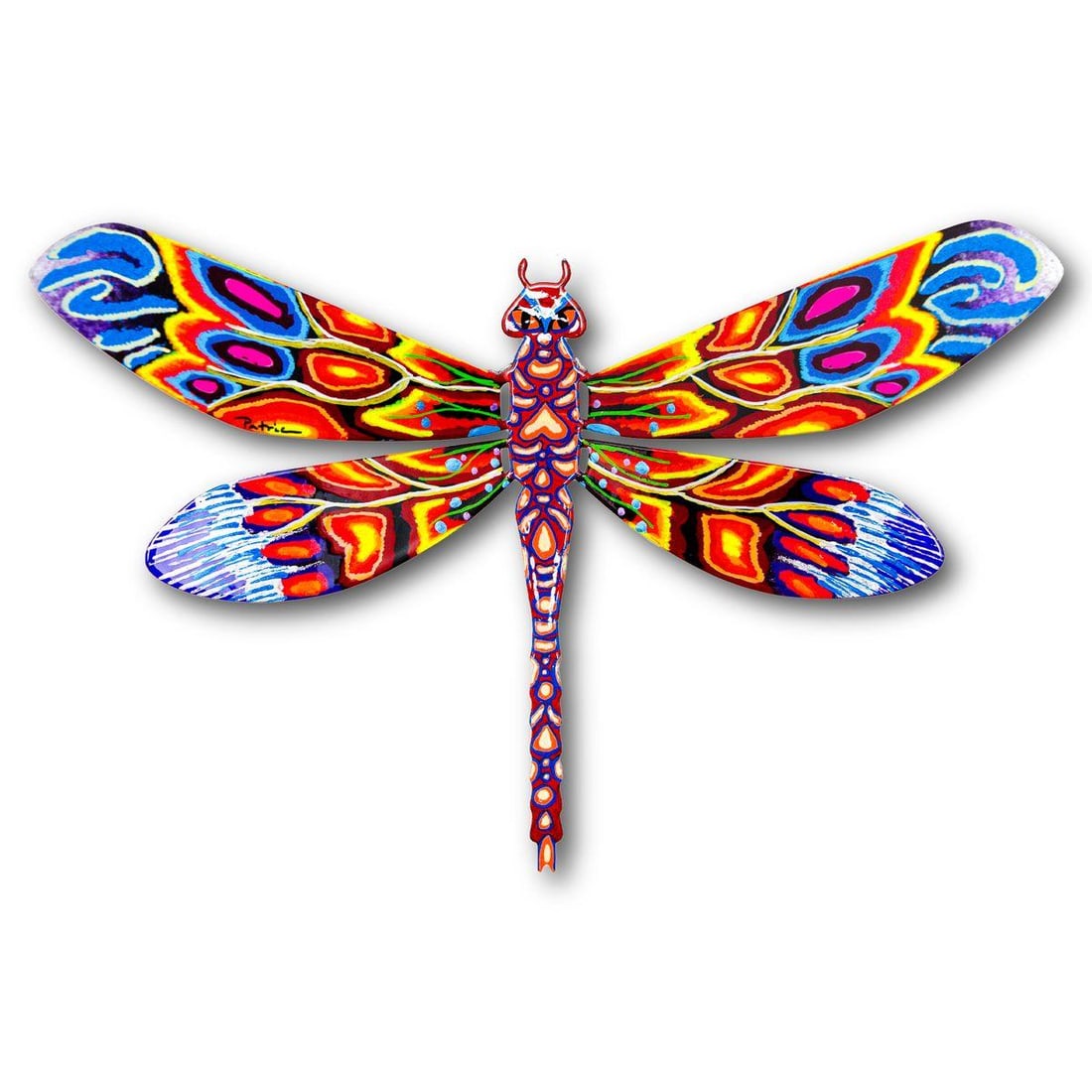 Patricia Govezensky- Original Painting on Cutout Steel "Dragonfly" (1 of 2)