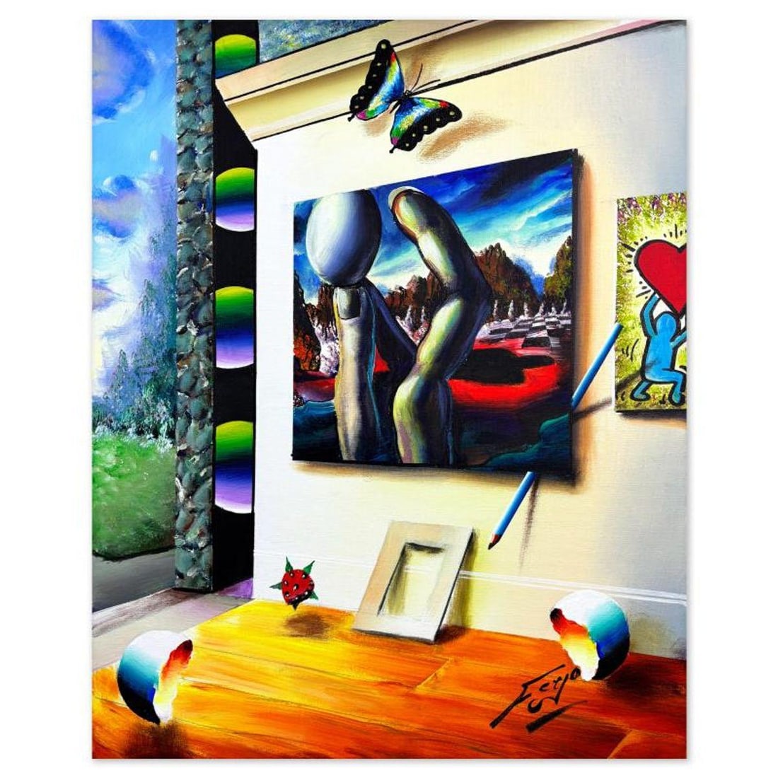 Ferjo, Original Acrylic Painting on Canvas, Hand Signed with Letter of Authenticity. (1 of 2)