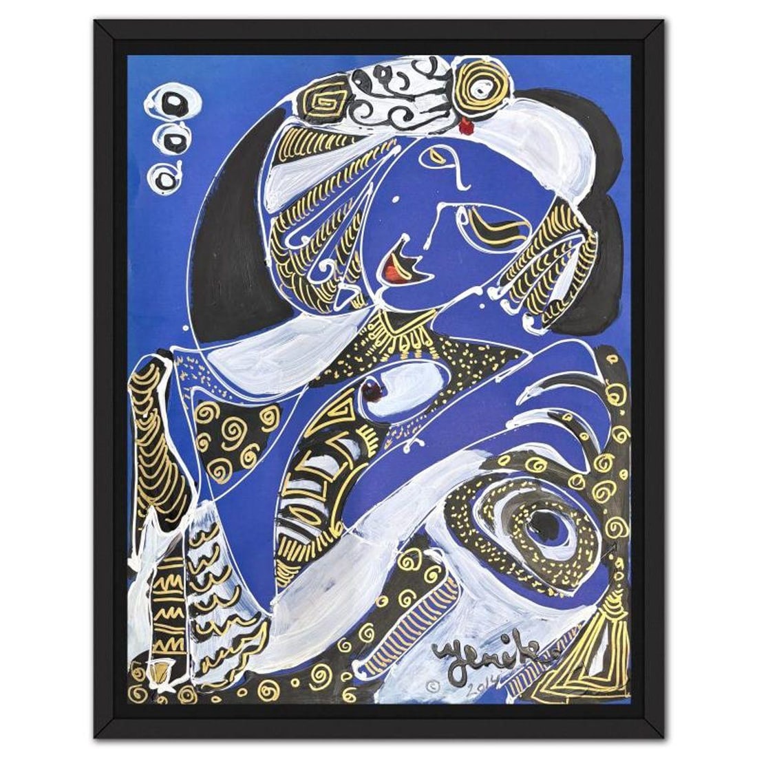 Jenik Cook, Framed Hand Signed Original Painting with Letter of Authenticity.: This is an original acrylic painting on paper by Jenik Cook. Hand signed by the artist, it includes Letter of Authenticity. This piece comes from the artist's personal collection. Measures approximate