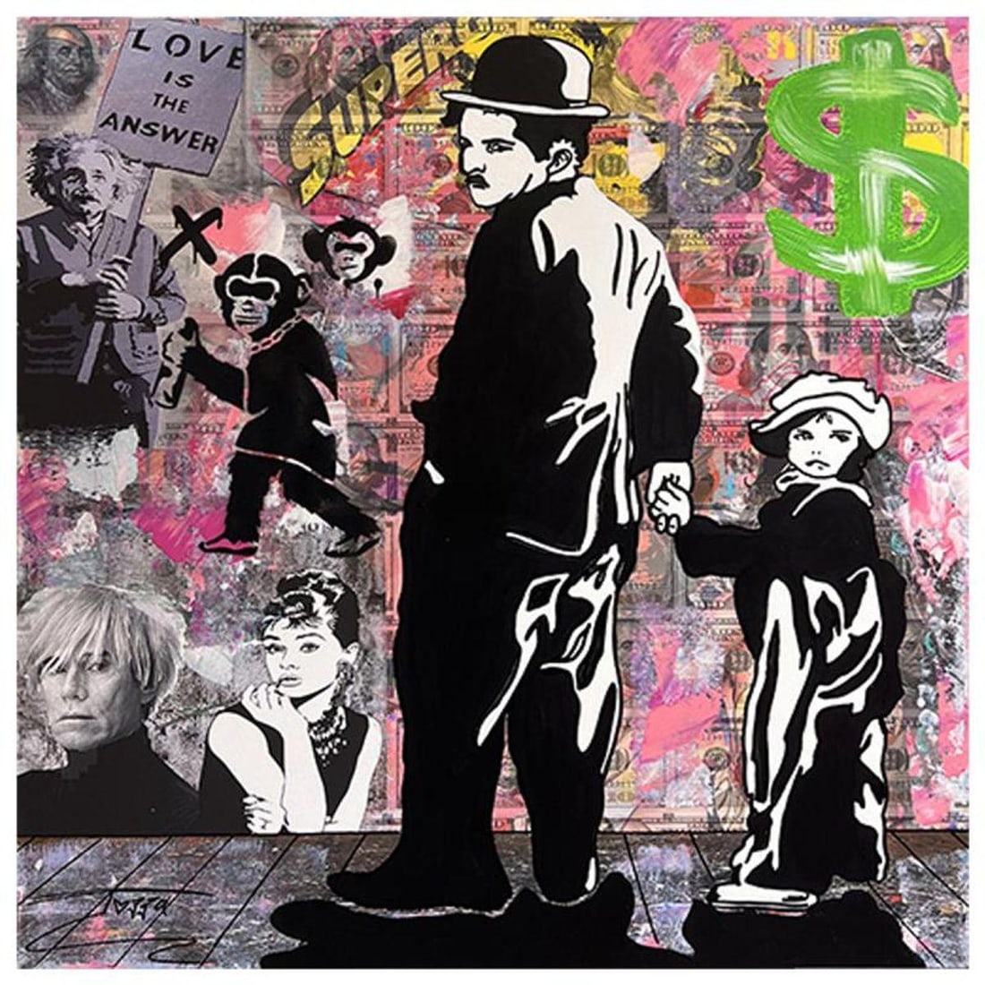 Jozza, "The Kid" Unique Mixed Media on Canvas, Hand Signed with Letter of Authenticity. (1 of 1)