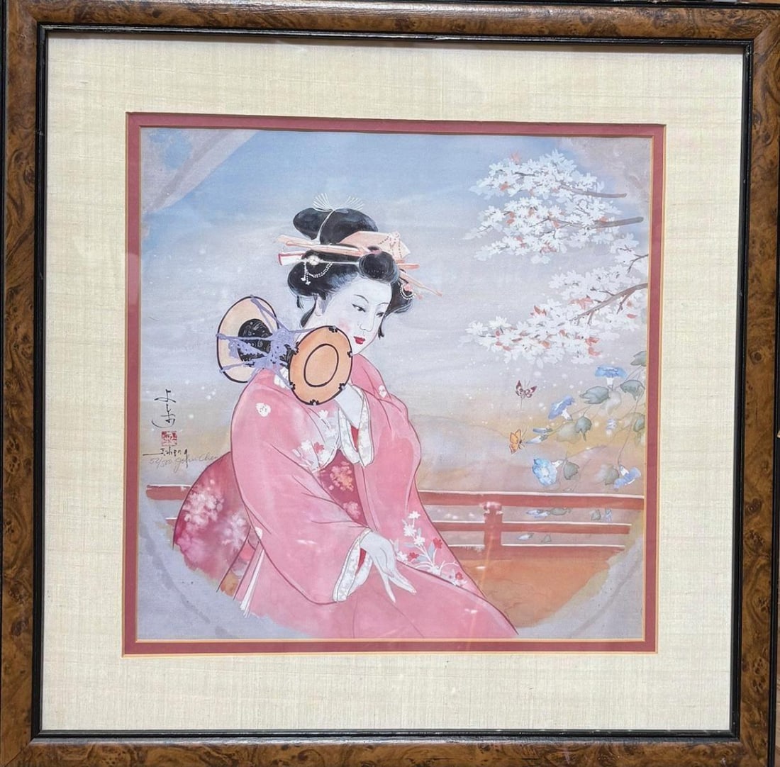 Jhon Cheng- Lithograph on paper: Artist: Jhon Cheng. Medium: Lithograph on paper. Measures approx. 20" x 20" (framed). Signature: Hand signed. Reference#: 87191.