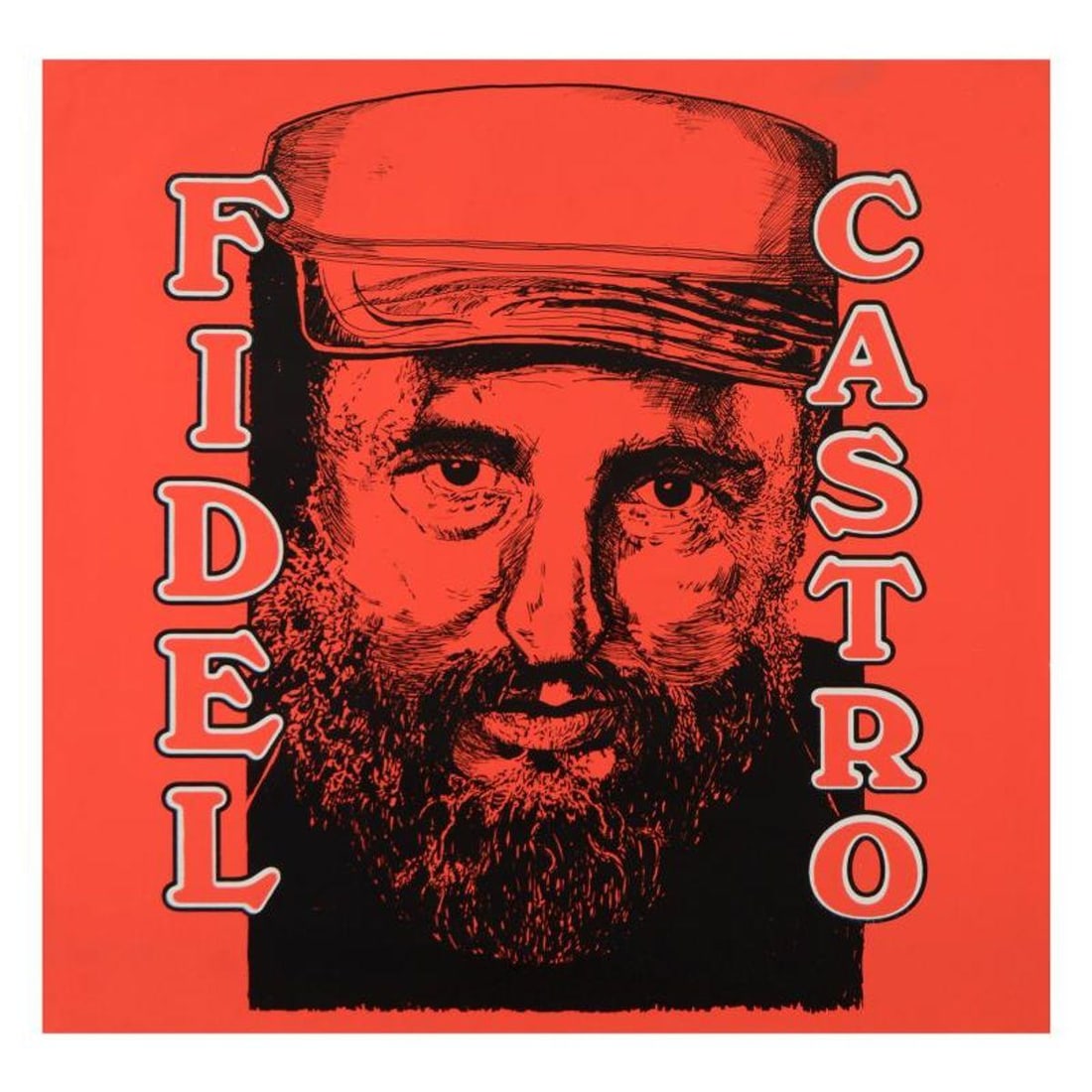 Steve Kaufman (1960-2010), "Fidel Castro" Limited Edition Hand Pulled Silkscreen on Canvas, TP (1 of 3)