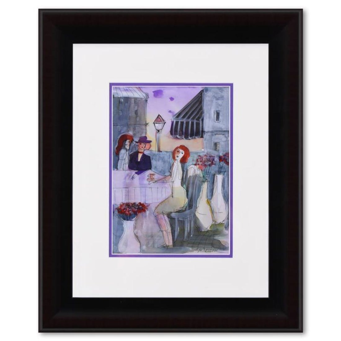 Moshe Leider, Framed Original Mixed Media Watercolor Painting, Hand Signed with Letter of (1 of 3)