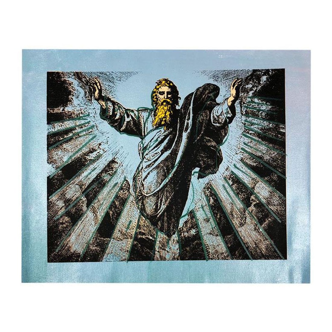 Steve Kaufman (1960-2010), "Creation" Hand Signed and Numbered Limited Edition Hand Pulled: "Creation" is a limited edition hand pulled silkscreen mixed media on canvas by Andy Warhol protege Steve Kaufman (1960-2010). This piece is numbered and 16/50 and hand signed inverso. Includes letter