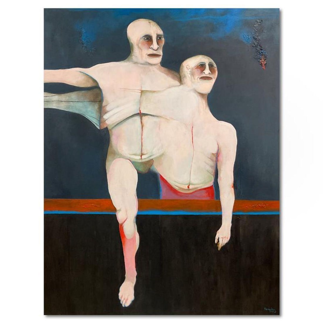 Milton Berwin (1925-2023), Original Painting on Canvas (66" x 52"), Hand Signed with Letter of: This is an original painting on stretched canvas by Milton Berwin (1925-2023), hand signed by the artist. Includes Letter of Authenticity. Measures approx. 66" x 52" (image). There are some very minor