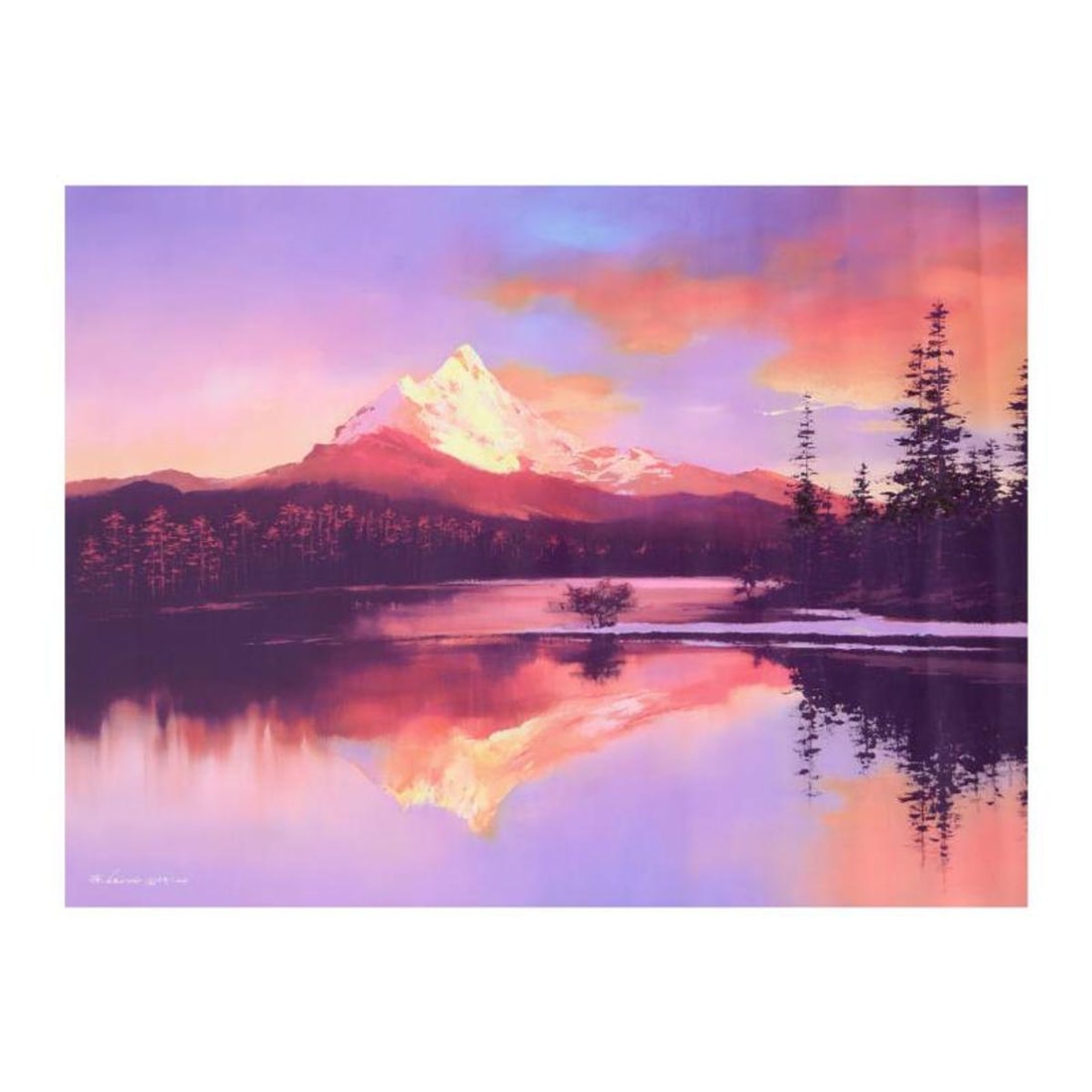H. Leung, "Mt. Washington Sunset" Limited Edition on Canvas, Numbered and Hand Signed with Letter of: "Mt. Washington Sunset" is a limited edition giclee on canvas by H. Leung, numbered and hand signed by the artist. Includes Letter of Authenticity. Measures approx. 40" x 30" (image).