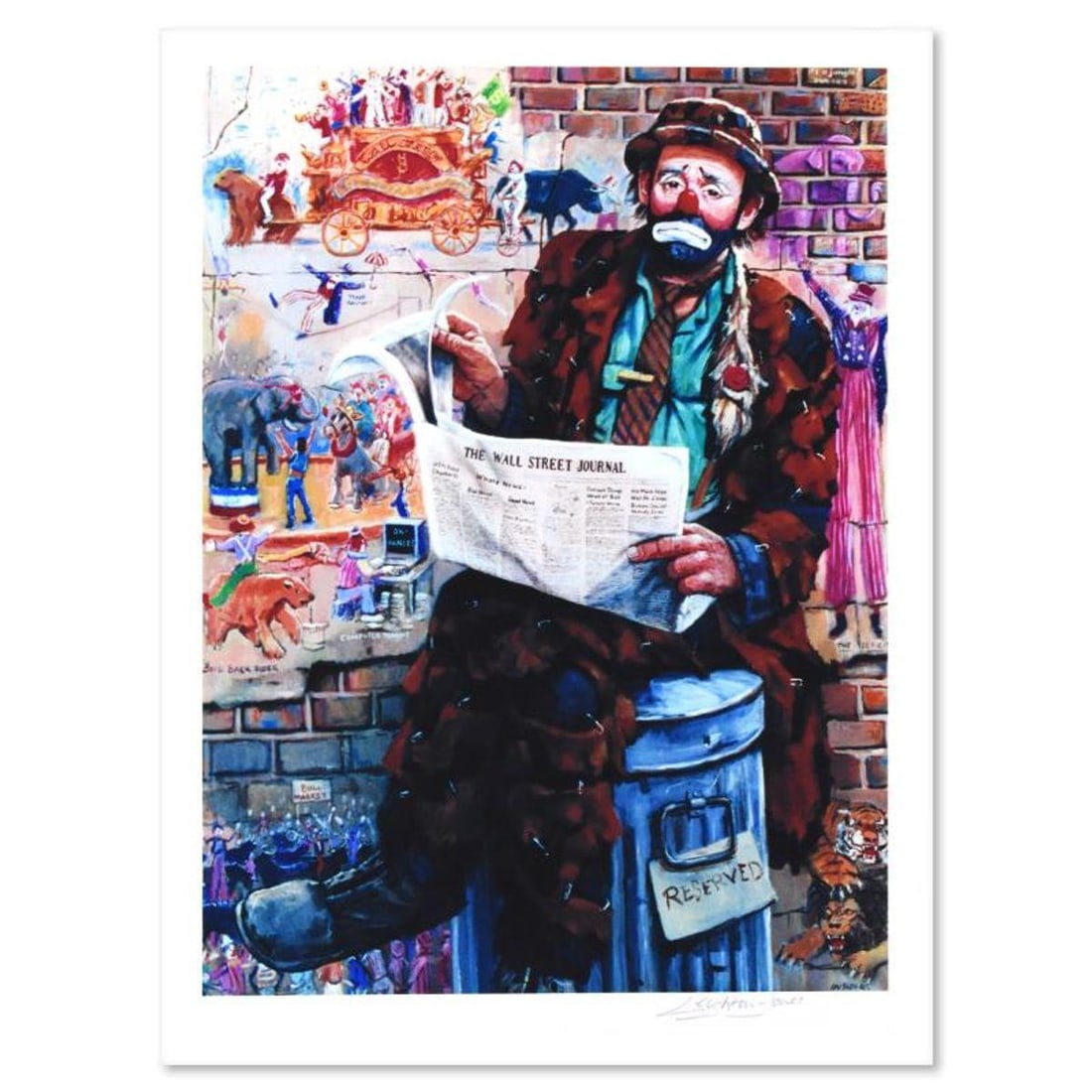 Barry Leighton-Jones (1932-2011), "Wall Street" Limited Edition Lithograph, Numbered and Hand Signed: Wall Street is a limited edition lithograph on paper by Barry Leighton-Jones (1932-2011), numbered and hand signed by the artist. Includes Letter of Authenticity. Measures approx. 16.5" x 22" (border)