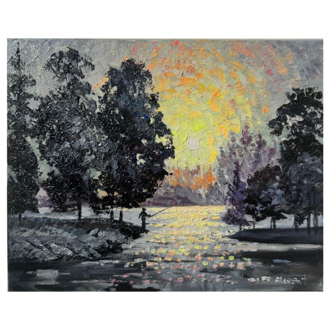 Alexander Antanenka, "Moonlight" Hand Signed Original Painting on Canvas with Letter of: "Moonlight" is an original oil painting on stretched canvas by Alexander Antanenka. Hand signed by the artist, the piece comes with a letter of authenticity. Measures approximately 16" x 20" (image).