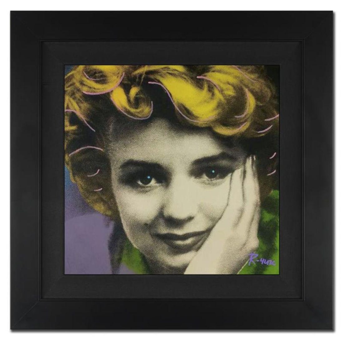 "Ringo" Daniel Funes, "Norma Jeanne" Framed One-of-a-Kind Mixed Media Painting on Canvas, Hand (1 of 1)