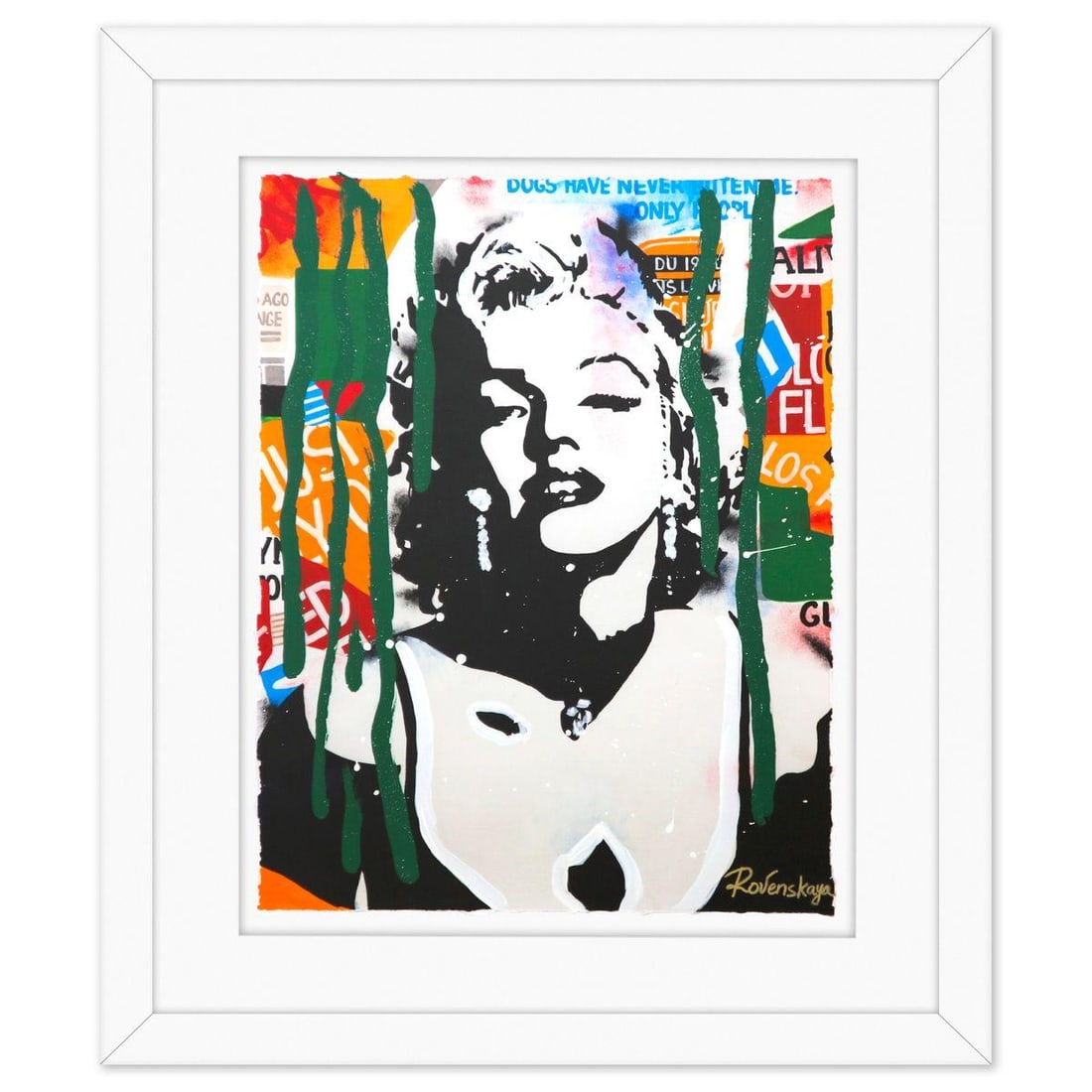 Nastya Rovenskaya- Original Mixed Media on Deckle Edge Paper "The Shadow of Marilyn" (1 of 2)