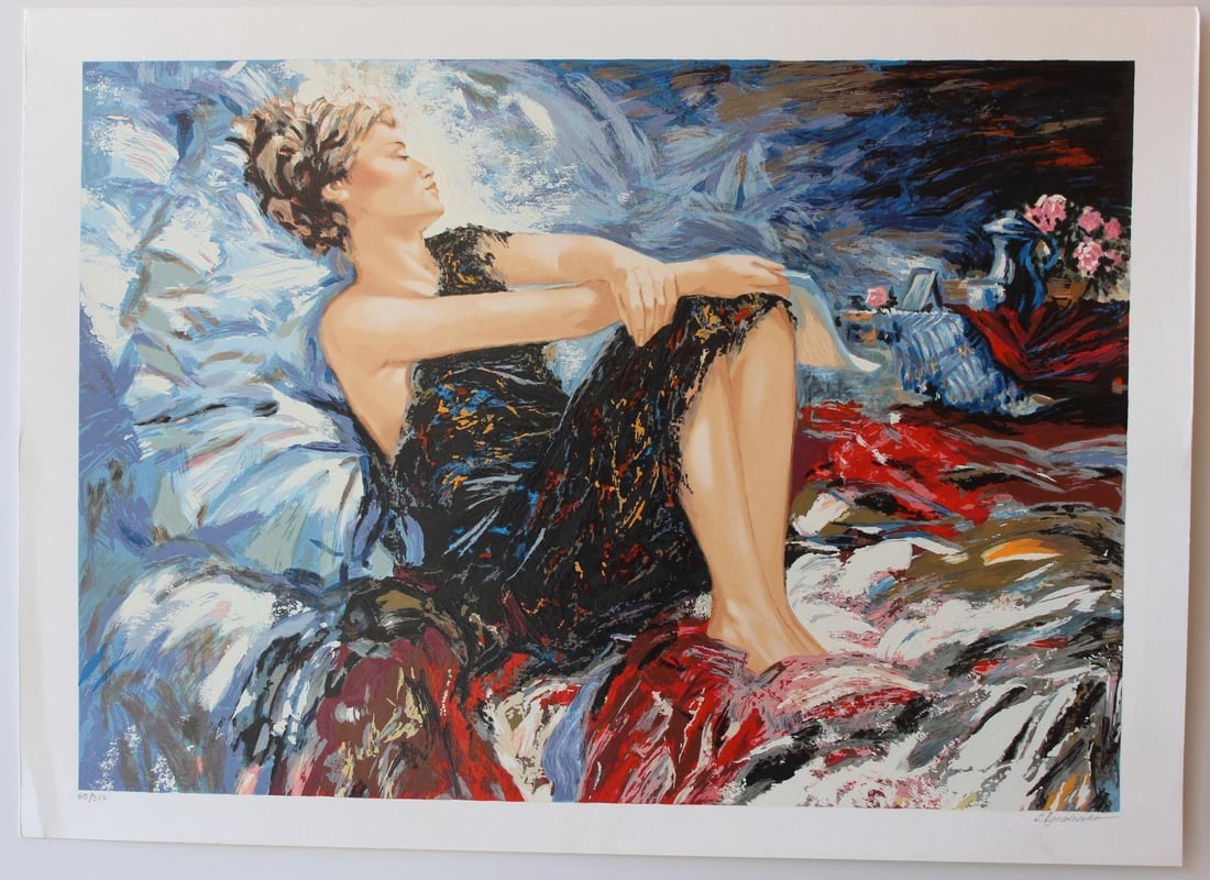 Sergey Ignatenko- Original Serigraph on Paper "Sleeping Beauty": Artist: Sergey Ignatenko. Medium: Original Serigraph on Paper. Title: Sleeping Beauty. Size: 19" x 26.5". Signature: Hand Signed by the Artist. Certificate of Authenticity: From the publisher. Referen