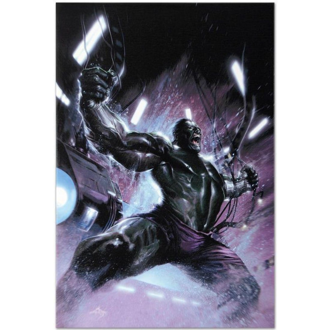 Marvel Comics "Secret War #1" Numbered Limited Edition Giclee on Canvas by Gabriele Dell'Otto with: A piece of comic book history, this limited edition, from original art by Gabriele Dell'Otto, depicts an enraged Hulk. In 1998 Dell'Otto started collaborating with the European division of Marvel Comi