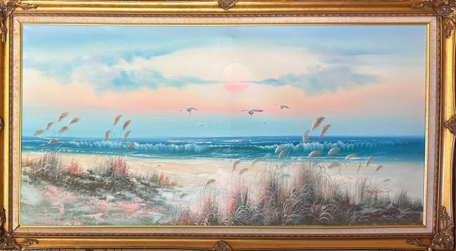 Winston- Original painting on Canvas: Artist: Winston. Medium: Original painting on Canvas. Measures approx. 30" x 48" (framed). Reference#: 27886.