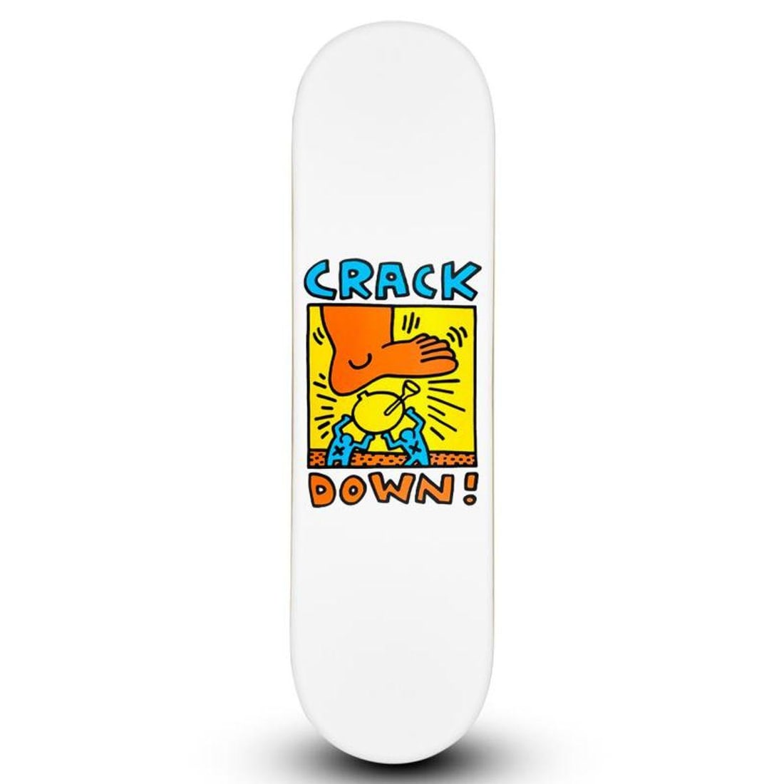 Keith Haring (1958-1990), "Crack Down" Skateboard, Plate Signed with Letter of Authenticity. (1 of 2)