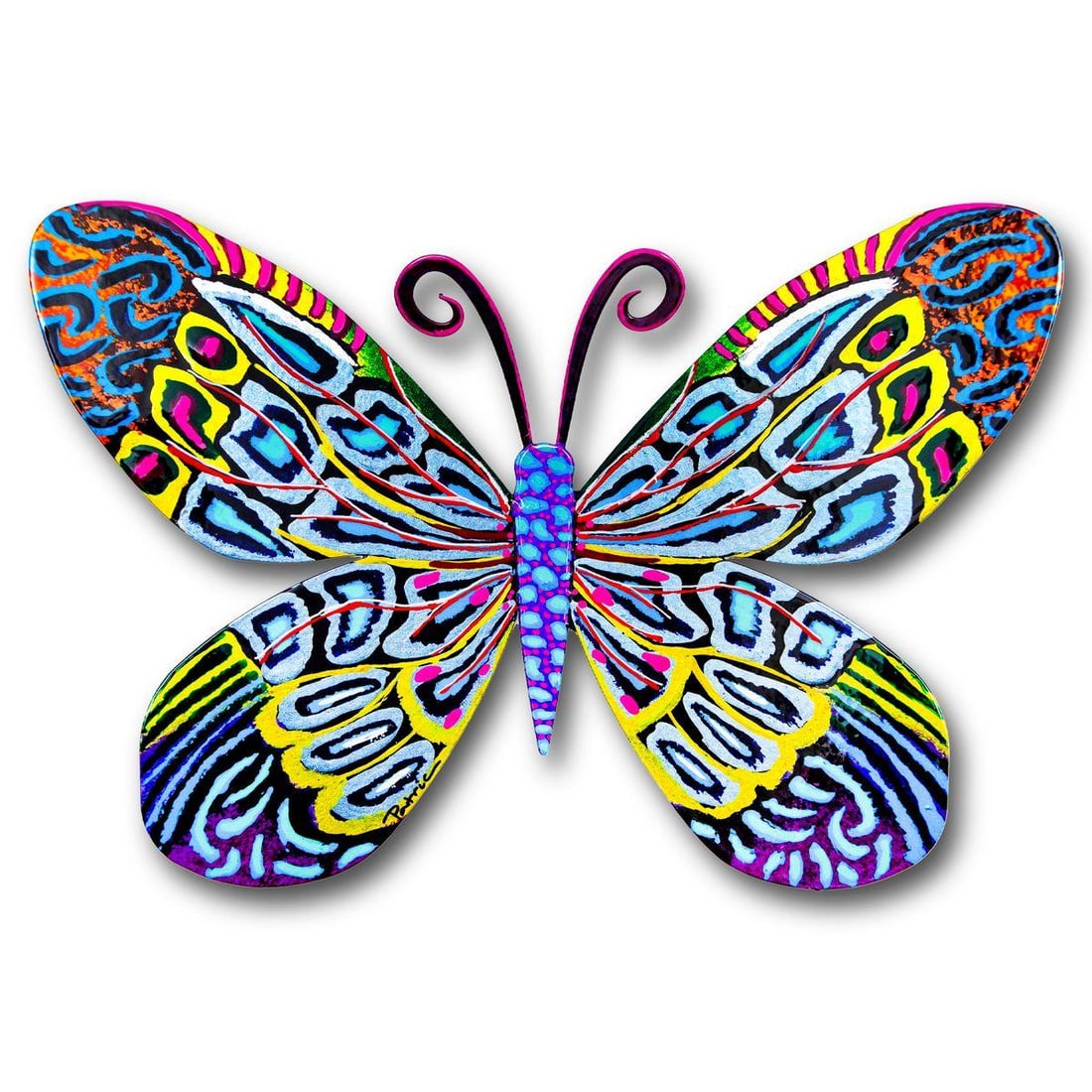 Patricia Govezensky- Original Painting on Cutout Steel "Butterfly" (1 of 2)