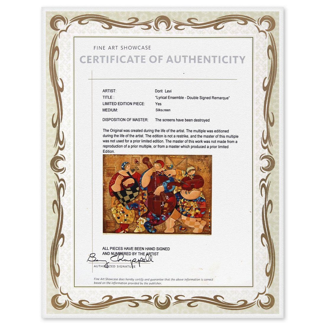 Dorit Levy- Limited Edition Silkcreen "Lyrical Ensemble - Double Signed Remaque" - 5