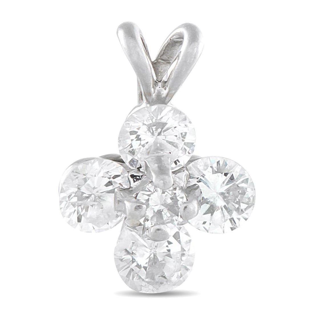 PLATINUM 1.0CT DIAMOND PENDANT: Create a customized piece of jewelry by adding this pendant to any length or style of chain. An arrangement of Diamonds totaling 1.0 carats are beautifully showcased by the sleek Platinum setting. Sim