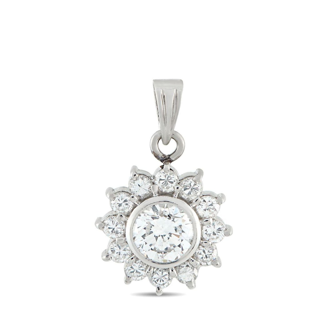 PLATINUM 1.74CT DIAMOND PENDANT (1 of 3)