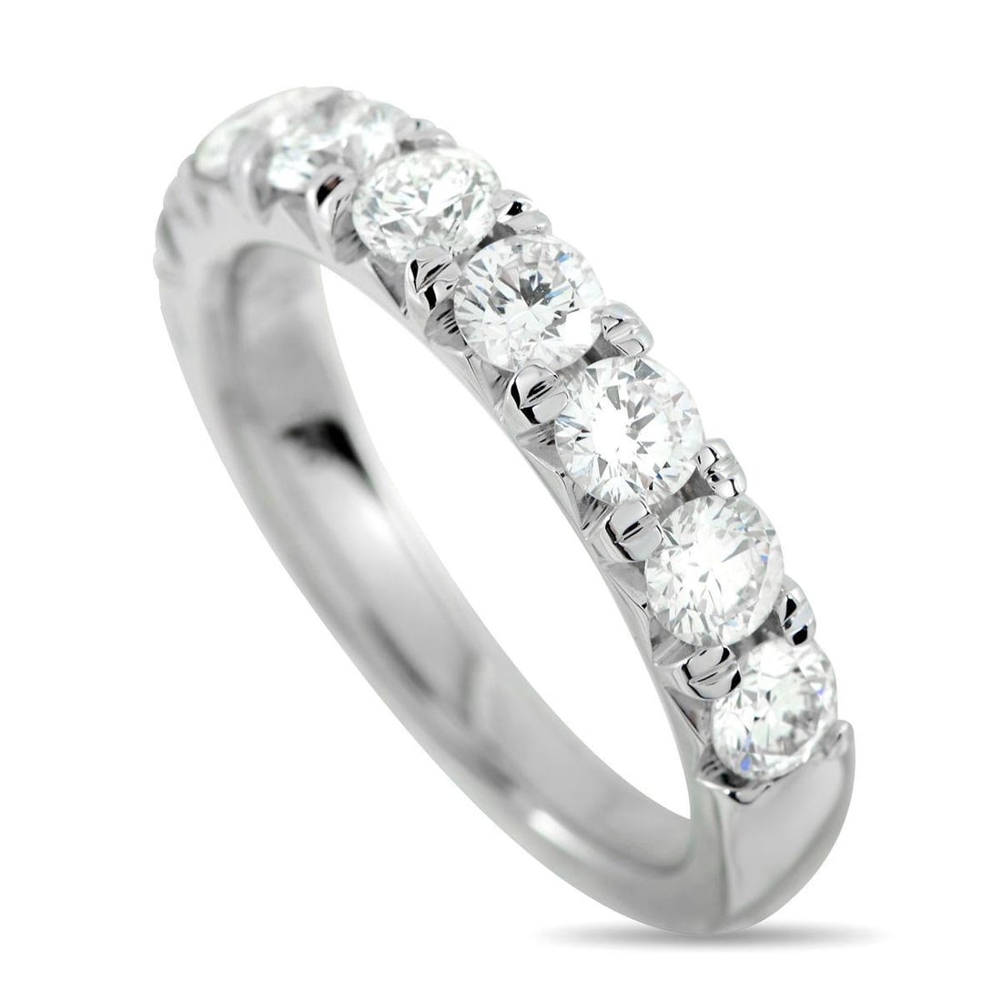 18K WHITE GOLD 1.51CT DIAMOND HALF-ETERNITY BAND RING (1 of 4)