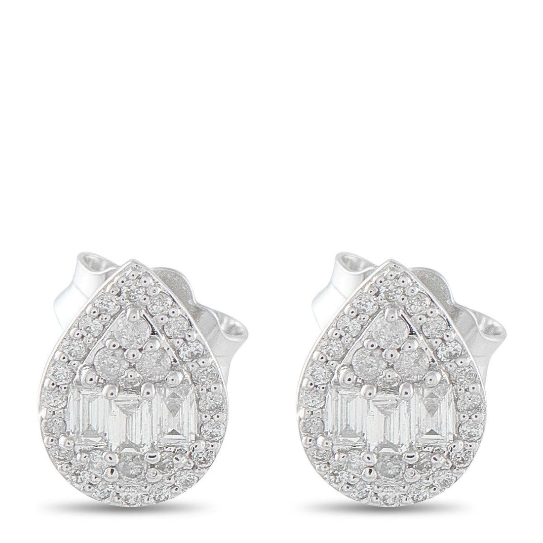 14K WHITE GOLD 0.25CT DIAMOND EARRINGS (1 of 3)