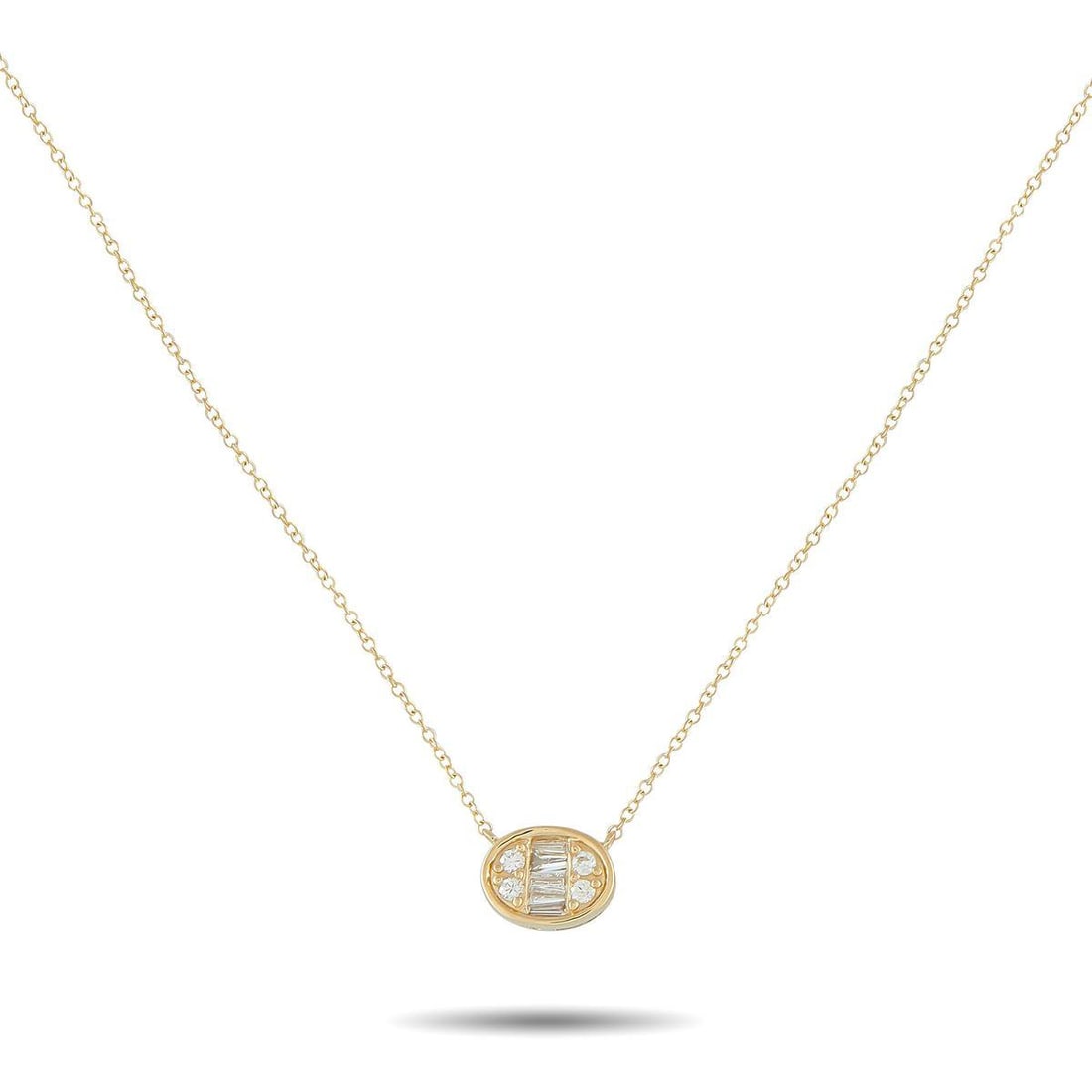 14K YELLOW GOLD 0.20CT DIAMOND NECKLACE (1 of 4)