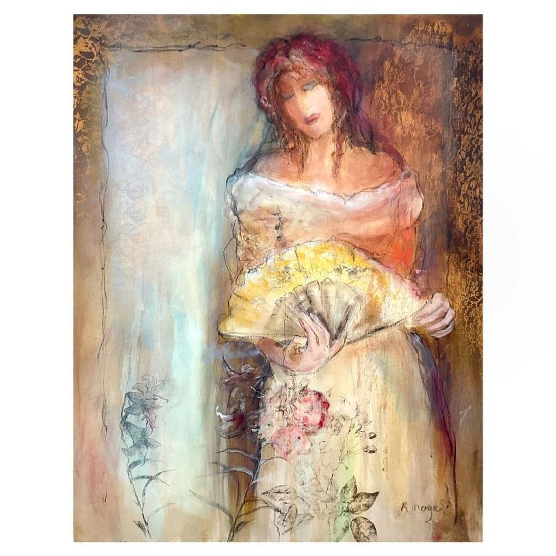 Batia Magal, Original Acrylic Painting on Canvas, Hand Signed with Letter of Authenticity.: This is an original acrylic painting on canvas by Batia Magal, hand signed by the artist. Includes Letter of Authenticity. Measures approx. 36" x 27" (image).