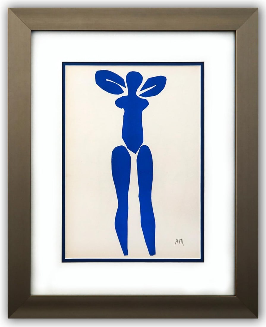 Henri Matisse- Lithograph "Verve - Nu bleu I": Artist: Henri Matisse. Medium: Lithograph. Title: Verve - Nu bleu I. Size: 14" x 10". Measures approx. 22" x 18" (framed). Signature: Signed in the plate. Certificate of Authenticity: Is included. Add