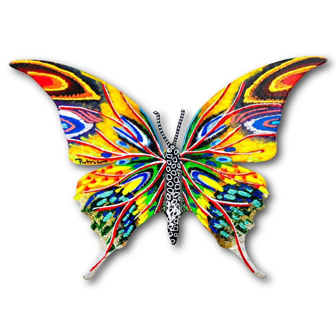 Patricia Govezensky- Original Painting on Cutout Steel "Butterfly" (1 of 2)