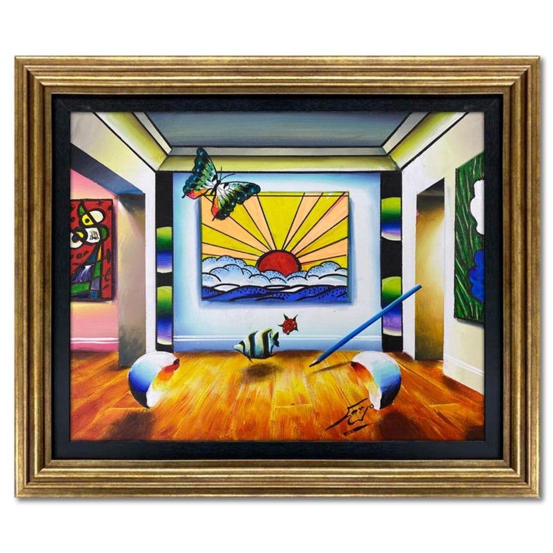 Ferjo, Framed Original Oil Painting on Canvas, Hand Signed with Letter of Authenticity (1 of 2)