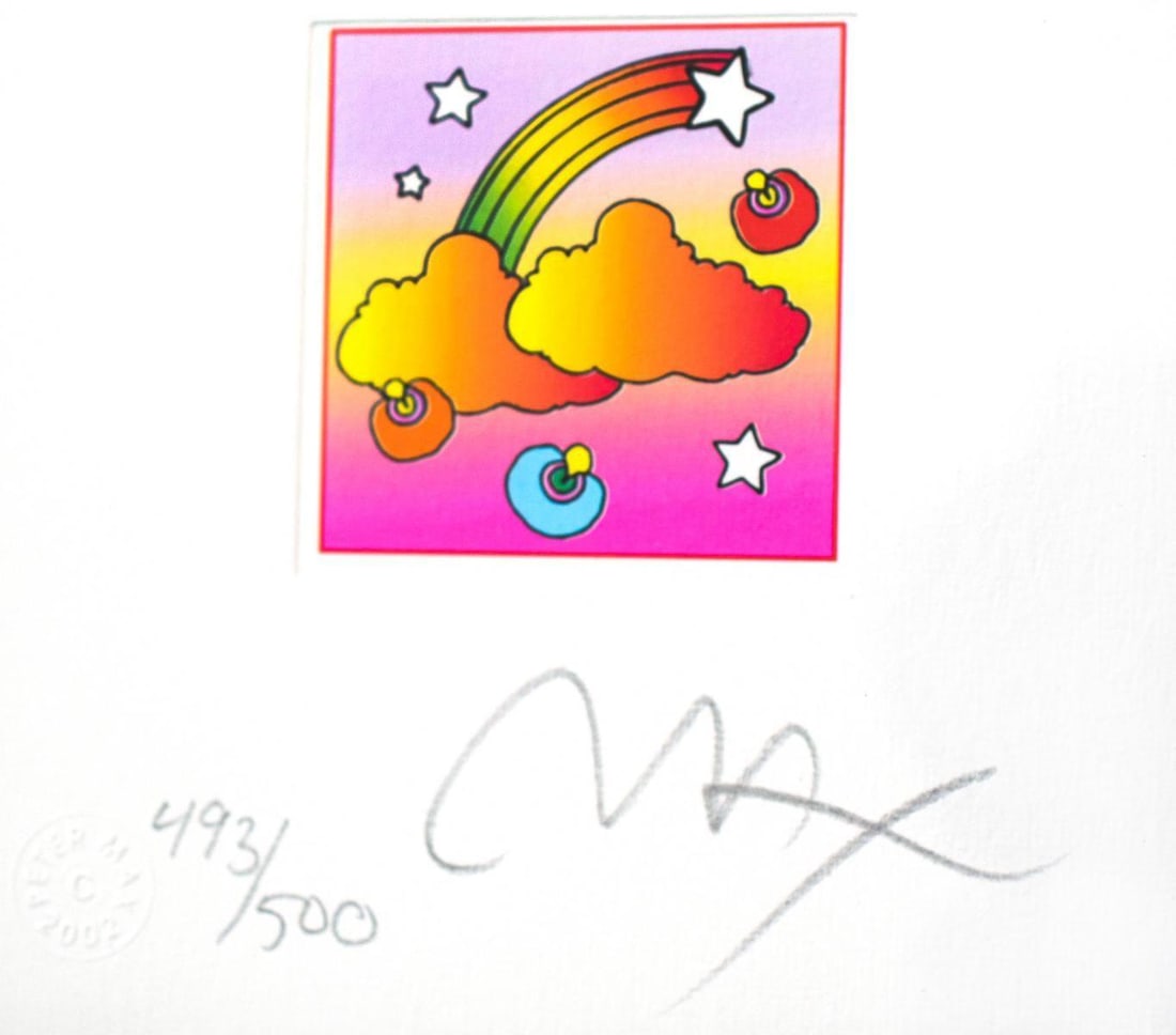Peter Max- Original Lithograph "Rainbow with Clouds (Mini)" - 3