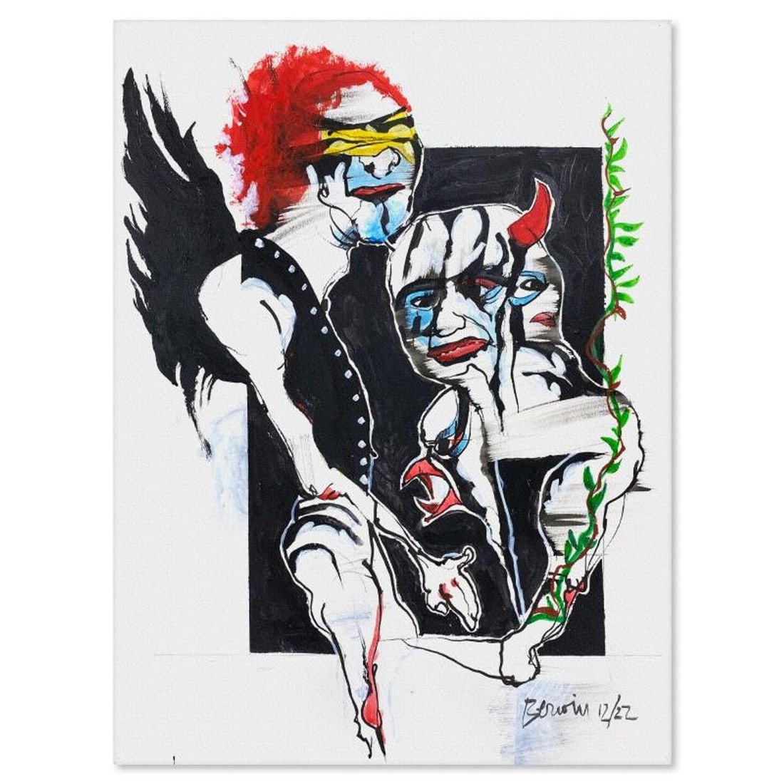 Milton Berwin (1925-2023), Original Painting (30" x 22"), Hand Signed with Letter of Authenticity.: This is an original painting on paper by Milton Berwin (1925-2023), hand signed by the artist. Includes Letter of Authenticity. Measures approx. 30" x 22" (image).