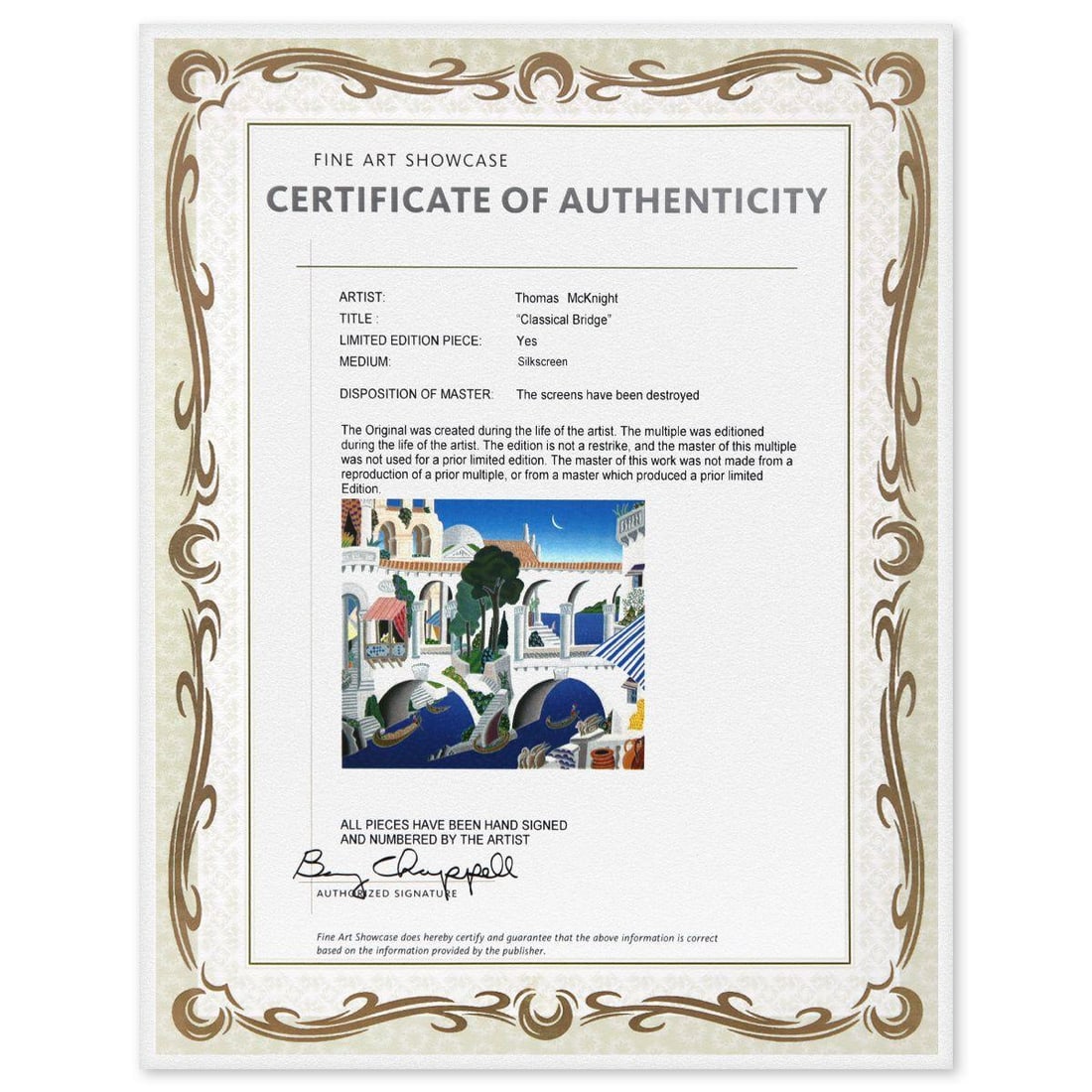 Thomas Mcknight- Serigraph "Classical Bridge" - 4