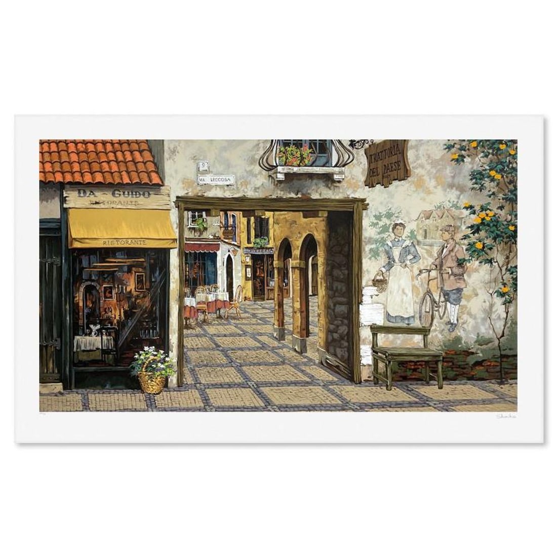 Viktor Shvaiko, "Via Leccosa (White)" Limited Edition Printer's Proof Serigraph (26" x 46"),: "Via Leccosa (White)" is a limited edition printer's proof serigraph on paper by Viktor Shvaiko, numbered 1/5 and hand signed by the artist. Includes Letter of Authenticity. Measures approx. 31.5" x 5