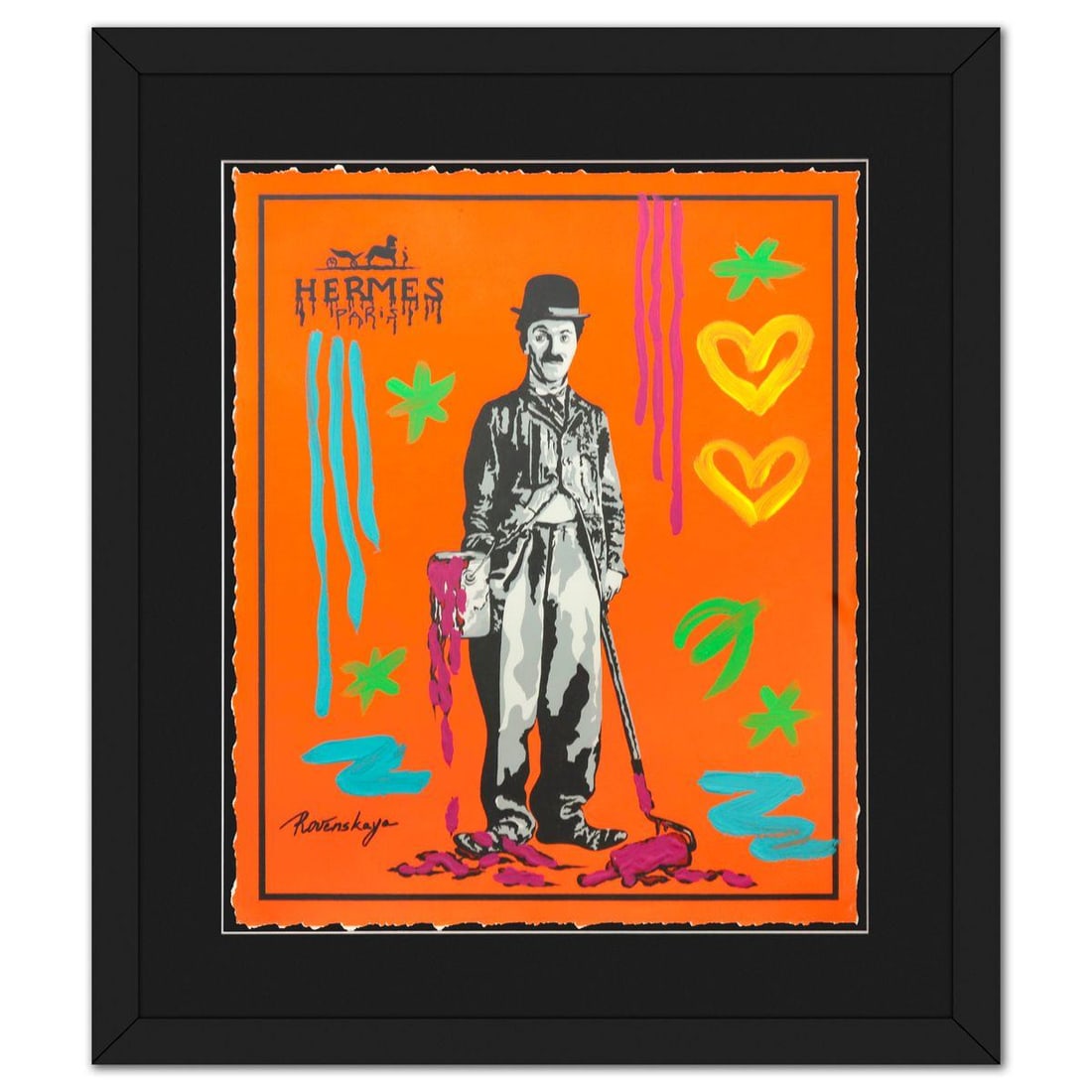 Nastya Rovenskaya- Original Mixed Media on Deckle Edge Paper "Fresh Paint" (1 of 2)