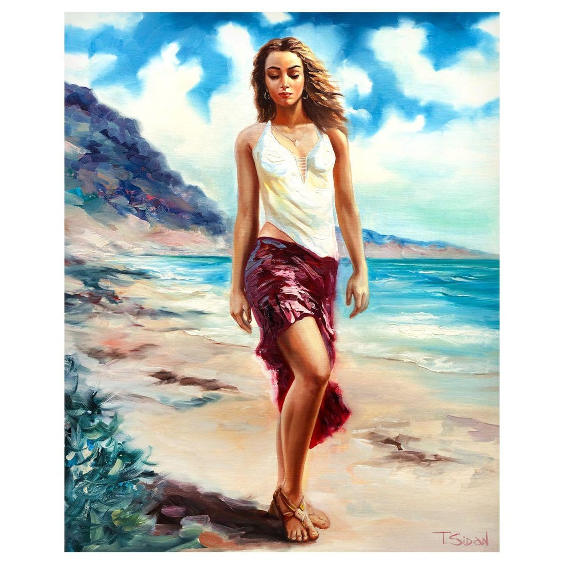 Taras Sidan- Original Oil on Canvas "Aurora": Artist: Taras Sidan. Medium: Original Oil on Canvas. Title: Aurora. Size: 30" x 24". Signature: Hand signed. Certificate of Authenticity: Is included. Reference#: 49079.