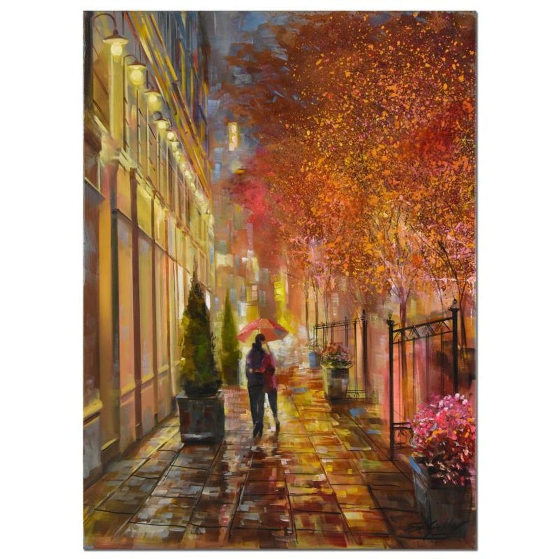 Vadik Suljakov, "April In Paris" Original Oil Painting on Canvas, Hand Signed with Letter of: "April In Paris" is an original oil painting on stretched canvas by Vadik Suljakov, hand signed by the artist. Includes Letter of Authenticity. Measures approx. 40" x 30" (image).