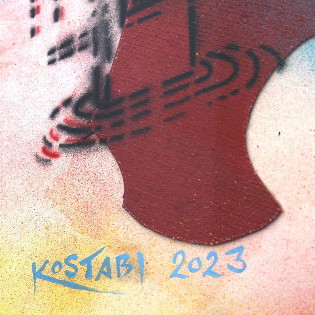 Mark Kostabi- Original Mixed Media on Paper "Fragments of our First Fantasy" - 2